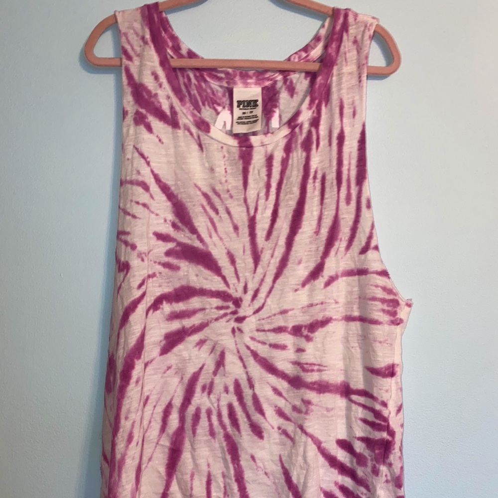 vs pink tie dye tank top
